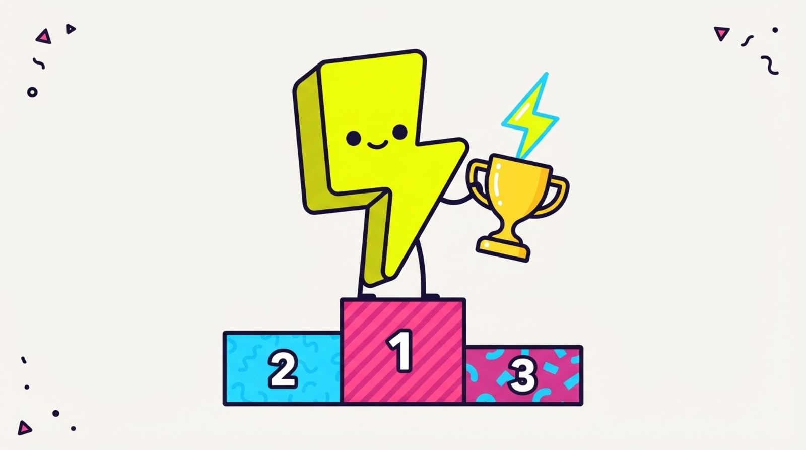 Zippy the mascot holding up a gold trophy over a podium of five ranked link tools.