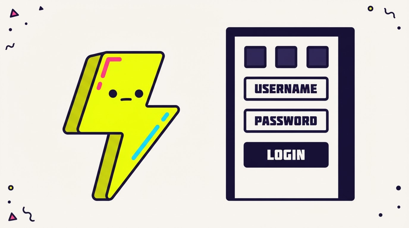 Zippy the mascot holding a door open out of a tiny cramped webview while a logged-in user walks into a bright native app.