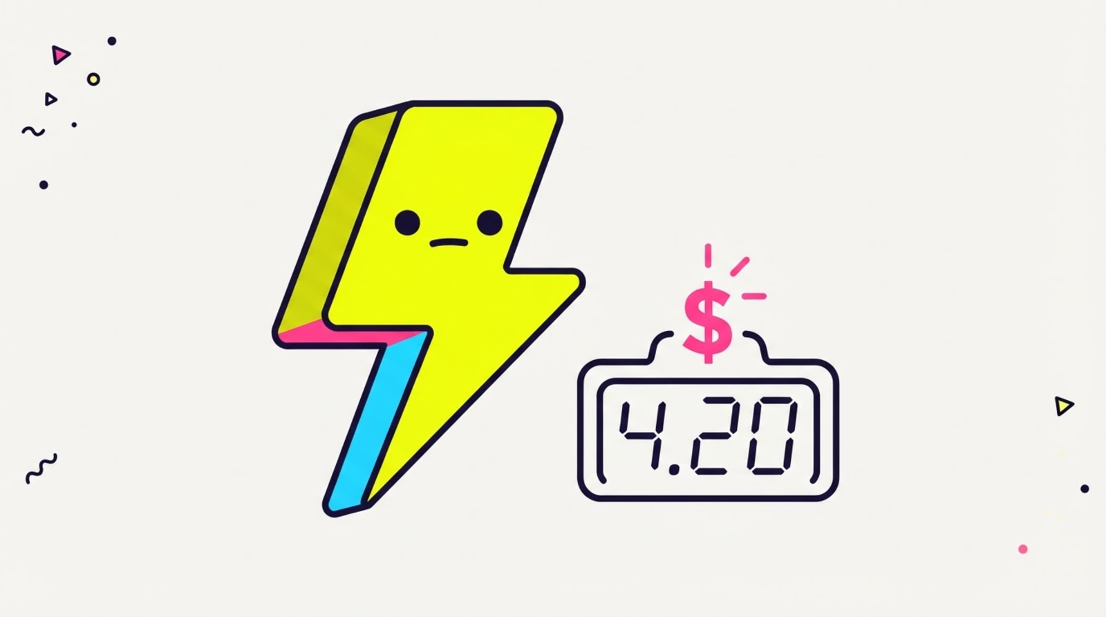 Zippy the mascot watching a taxi meter spin faster as more clicks pile up behind it.